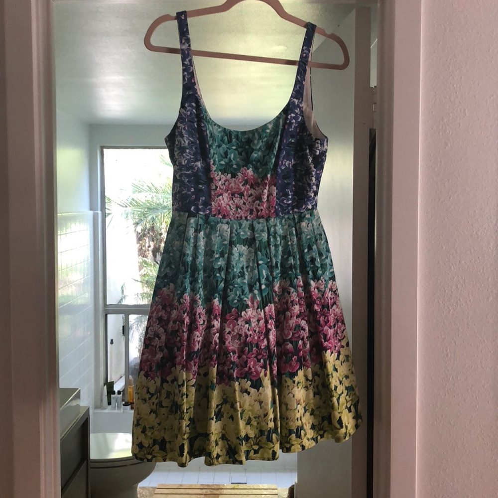 ABS By Allen Schwartz floral high waist mini dress